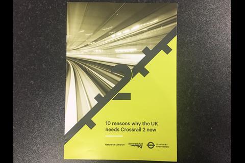 '10 reasons why the UK needs Crossrail 2 now' brochure.